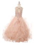 Little Girls Blush Ocean Waves Rhinestone Scoop Neck Pageant Dress 2-6 - SophiasStyle.com